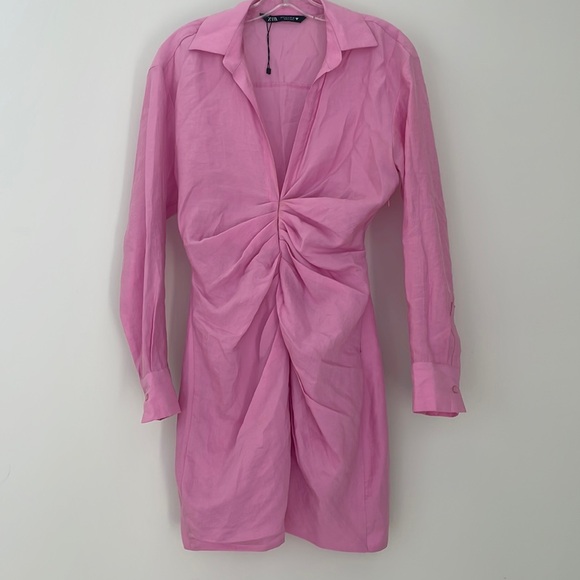 Zara pink shirt dress size small - Picture 2 of 4